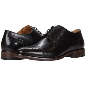 Johnston & Murphy Mens Lewis Cap Toe Dress Shoe US 11 M Black Leather EUC